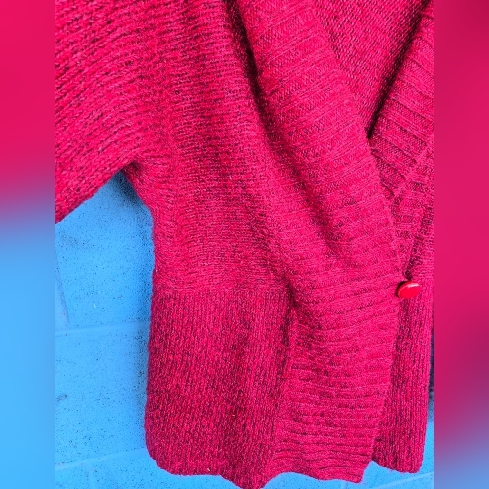 Jones New York Women's Pink Knit One ButtonCardigan Tunic Sweater Sz L Ramie 54% - Picture 6 of 9